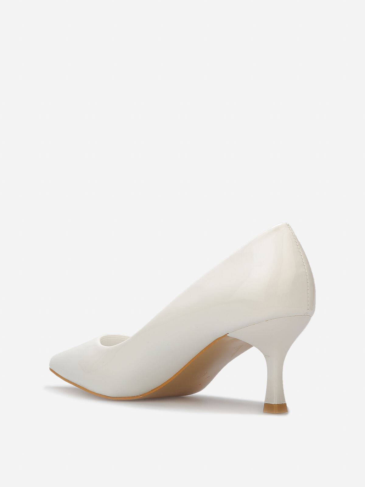 Escarpins pointus à petit talon- Blanc