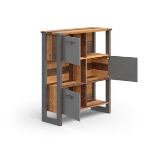 Regal PRIME 113 x 136 cm Holznachbildung Old Wood grau