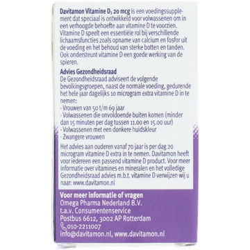 Davitamon Voedingssupplement Vitamine D 20mcg 75 Stuks