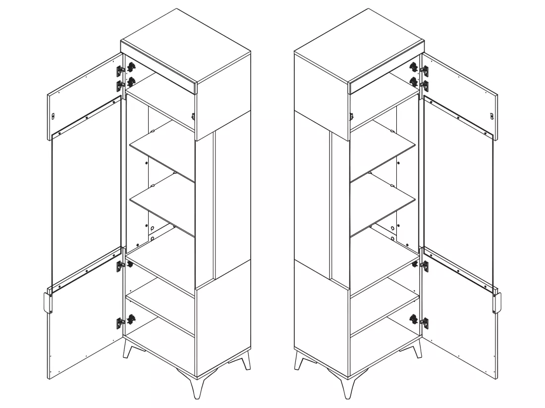 Vitrine 1 porte LED inclus Ruben Blanc