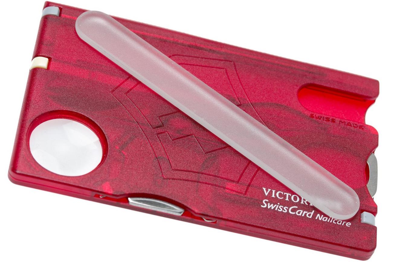 Victorinox SwissCard Nailcare transparant rood 0.7240.T
