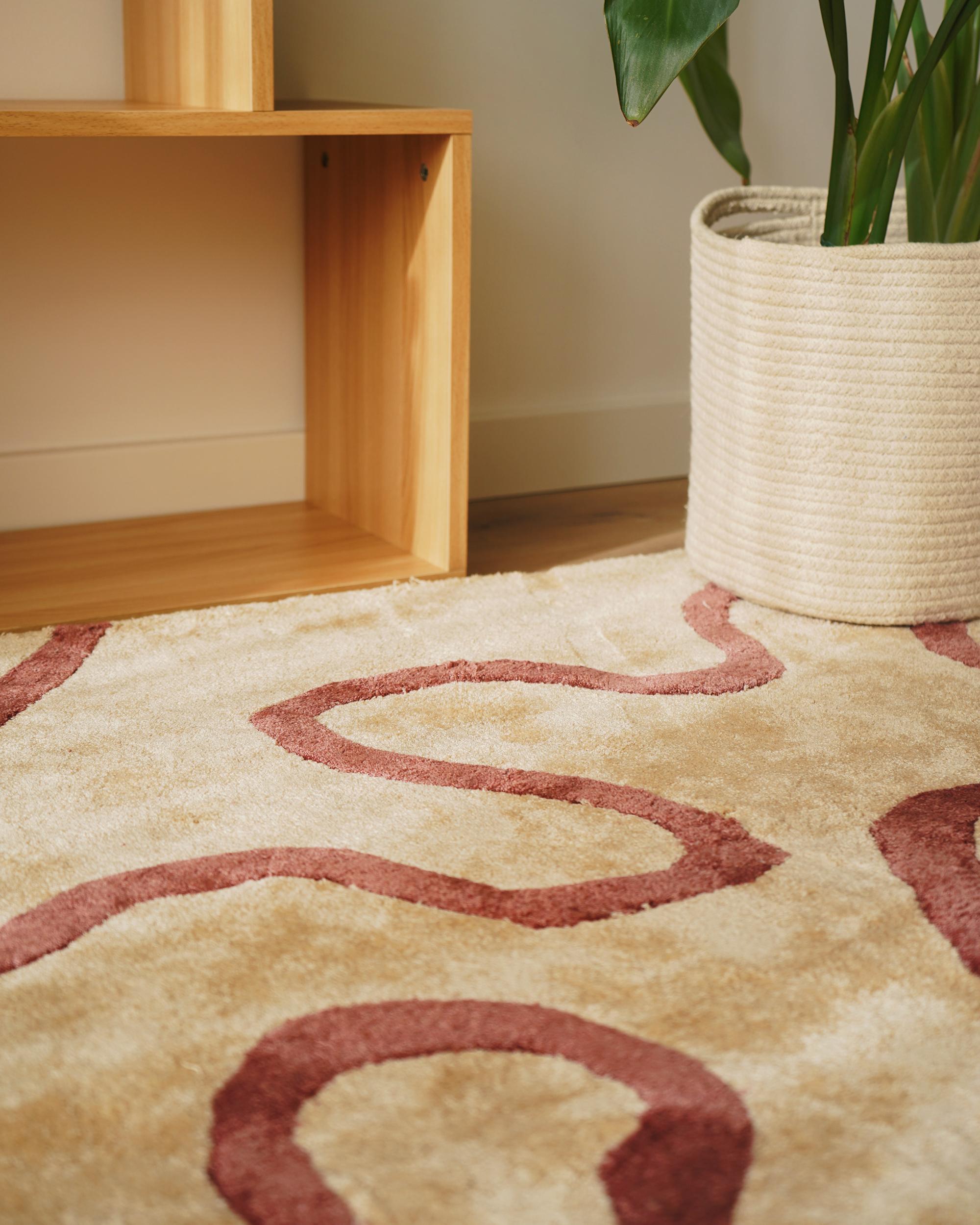 Vloerkleed KAPPAR Beige 160 x 230 cm Viscose