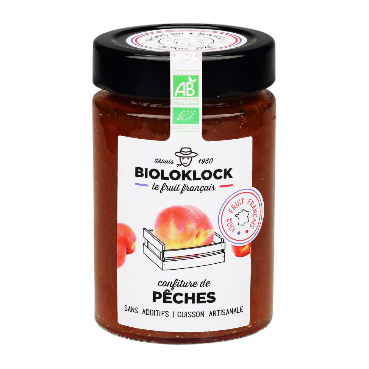 Confiture bio de pêches