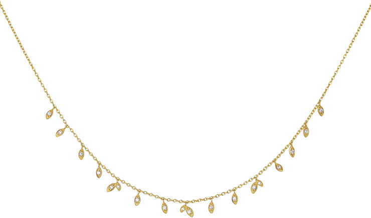 ByBiehl Jungle Vine sparkle necklace - GP Guld