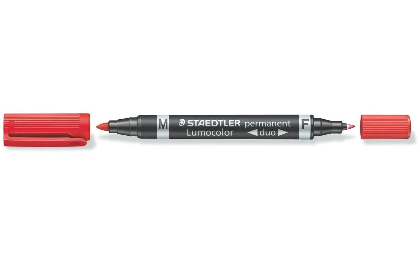 Permanent-Marker Lumocolor Duo 348 RotHandlicher Marker mit 2 Spitzen