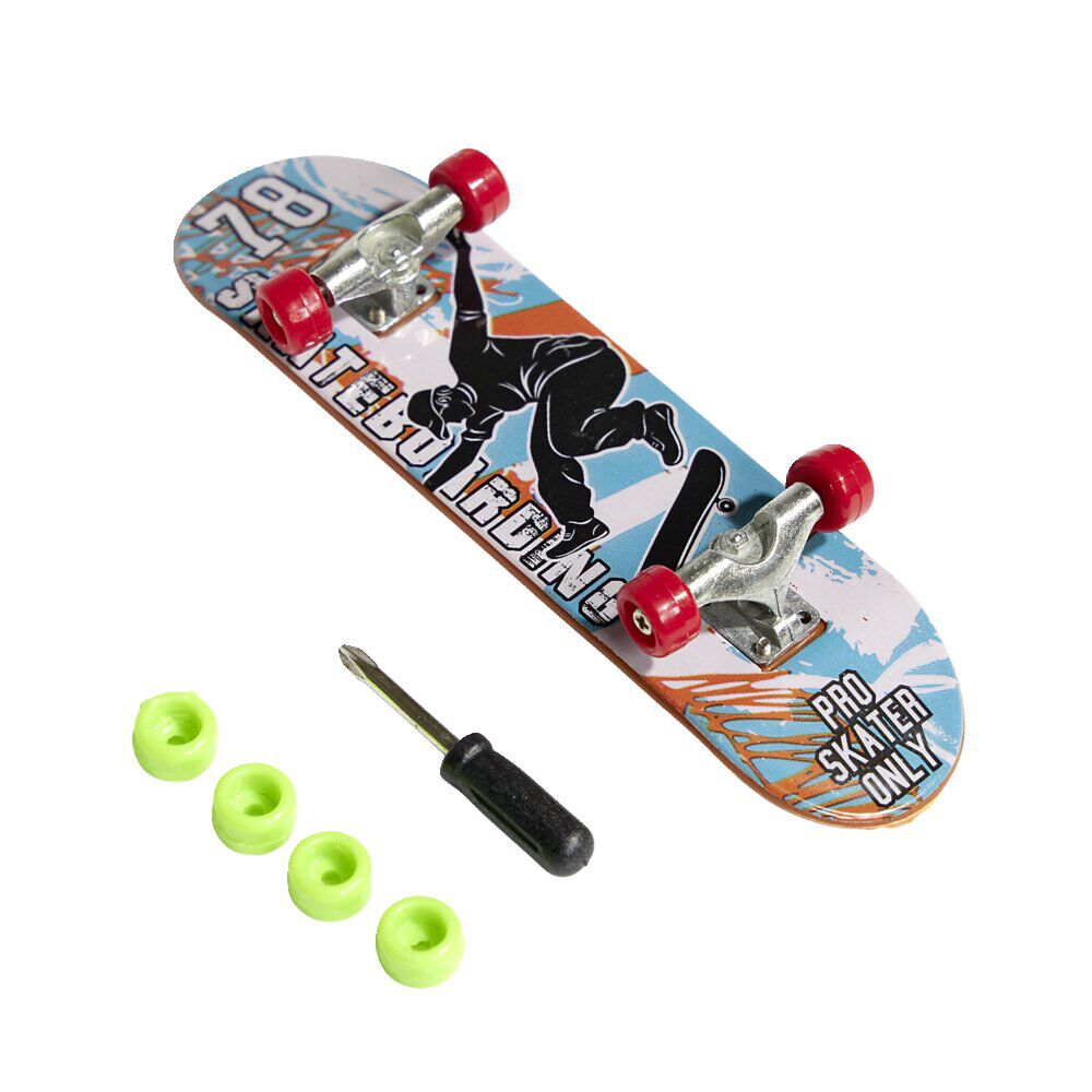 Mini skateboard à doigts L12,5cm (6 modèles)
