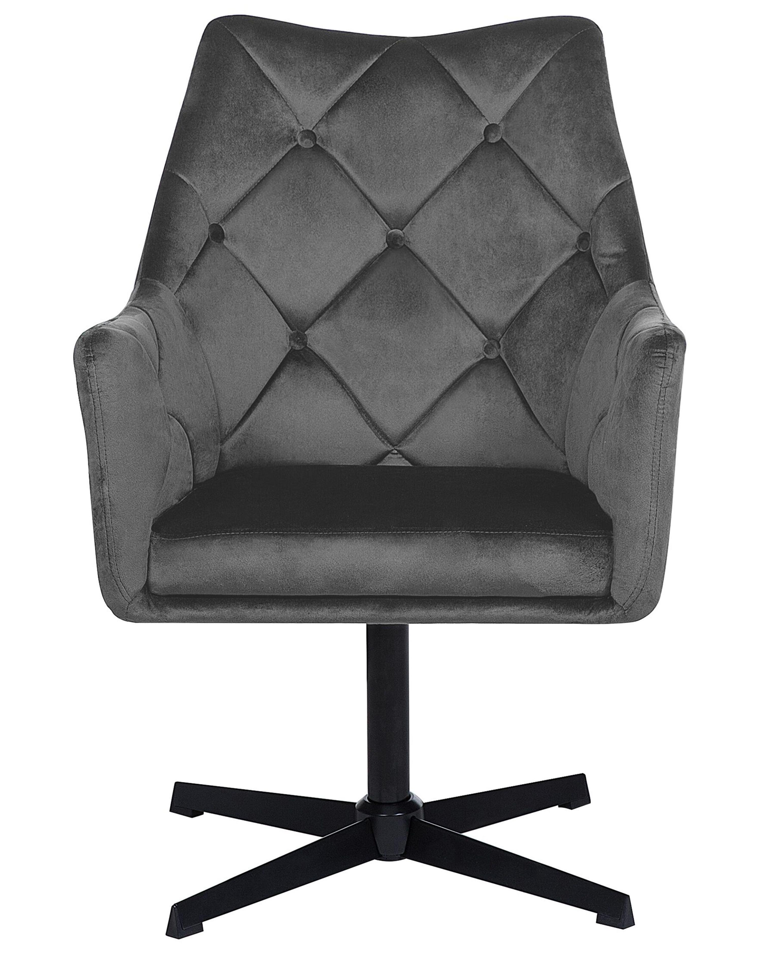 Draaifauteuil VAKSALA Fluweel Donkergrijs