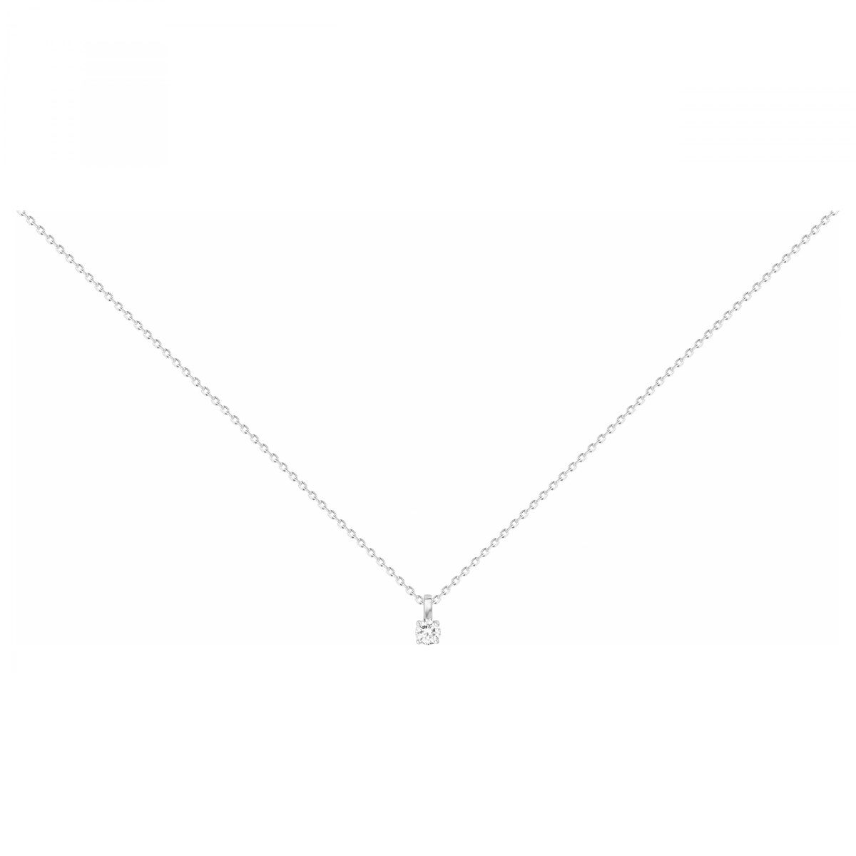 Collier mono-motif en Argent avec oxyde de zirconium blanc
