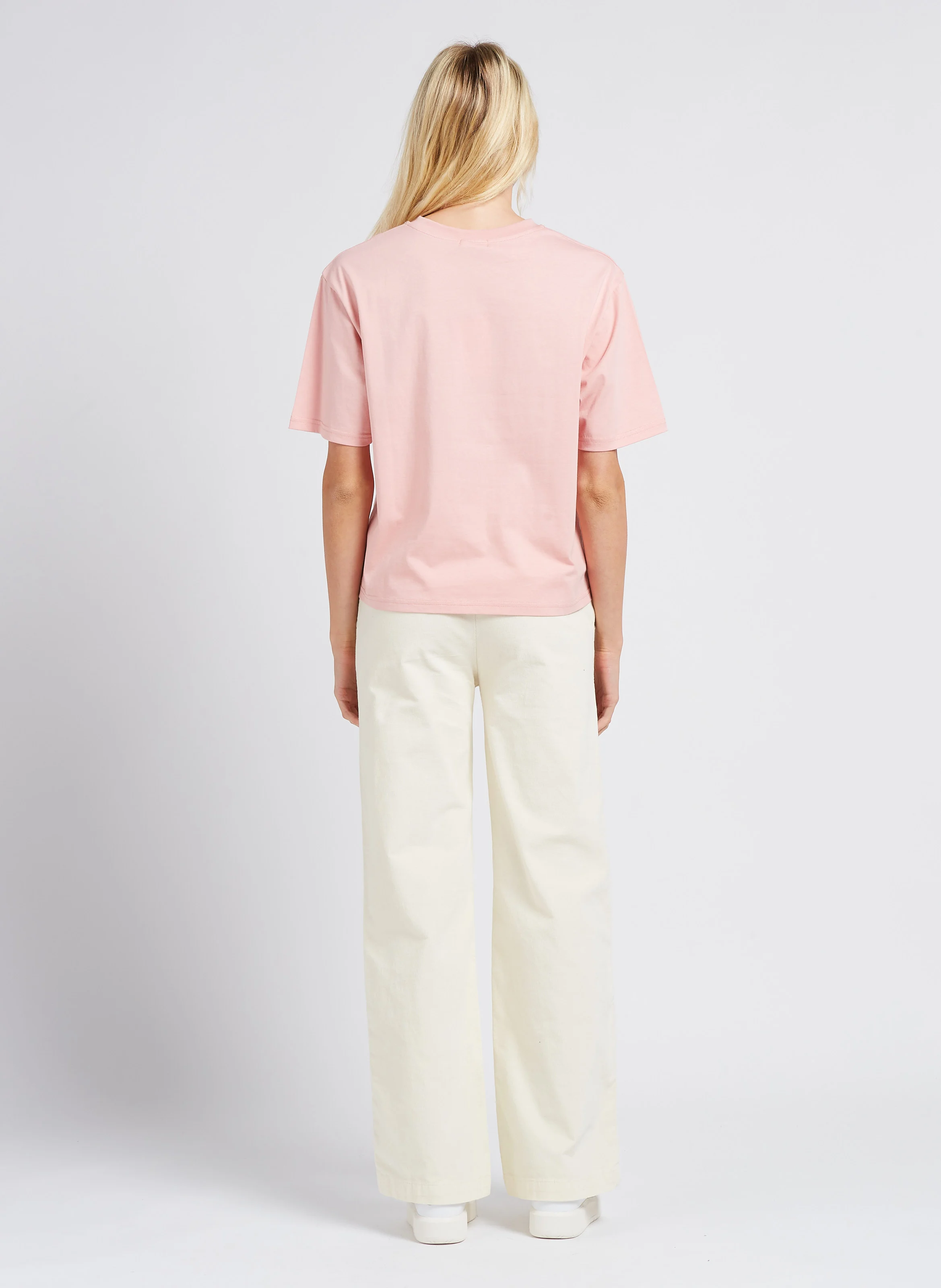 OTIS - Tee-shirt col rond brodé en coton | Rose