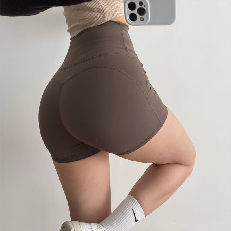 Claduodoe - Hoge taille effen yogashorts