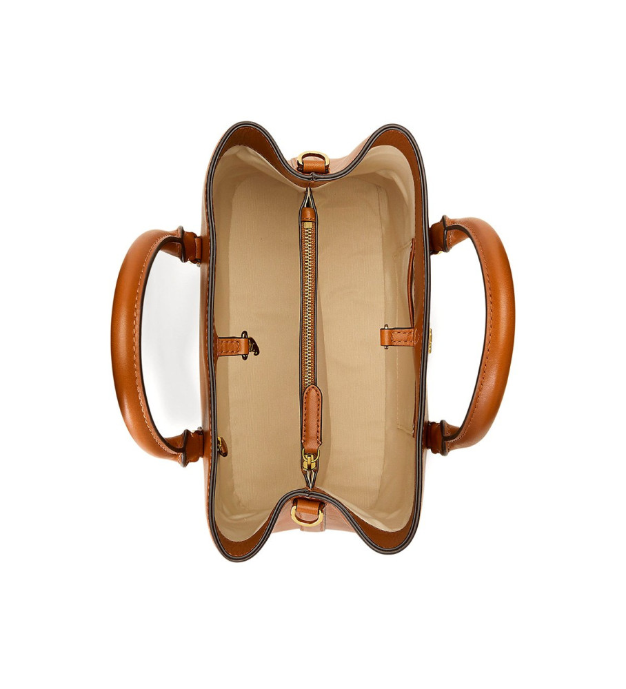 Bolsa Ralph Lauren Marcy em couro marrom