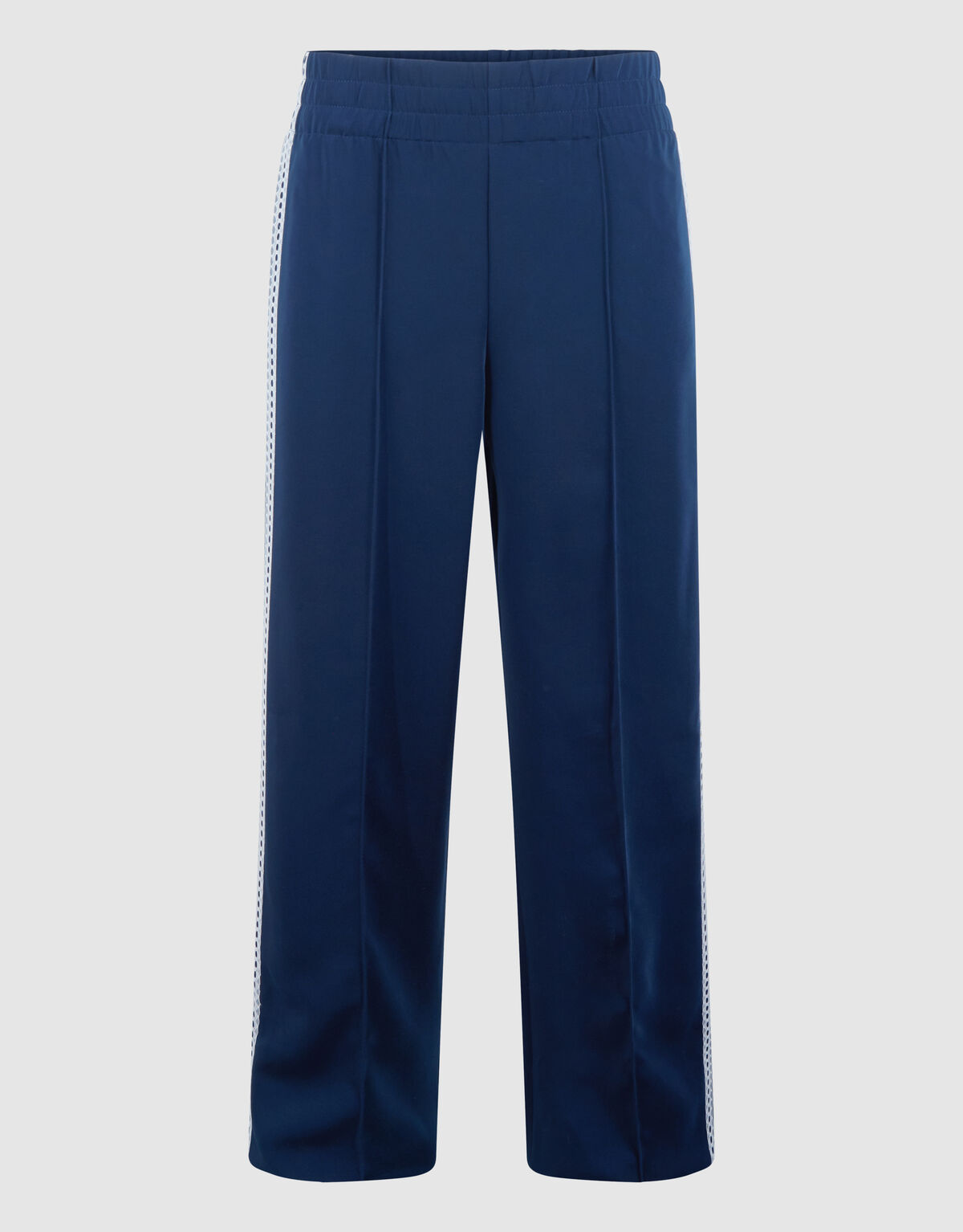 Kanten Wide Leg Broek Donkerblauw