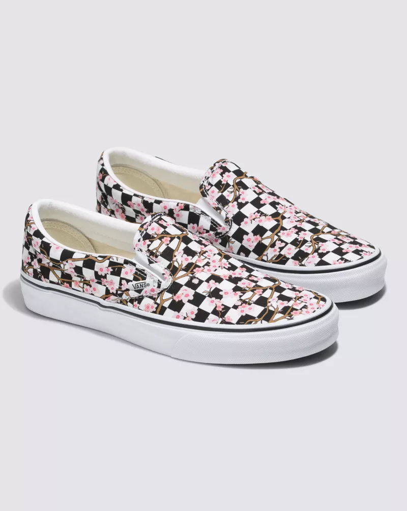 Customs Cherry Blossom Checkerboard Slip-On