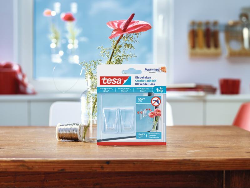 tesa Klebehaken 1 kg für transparente Flächen 2 Stück