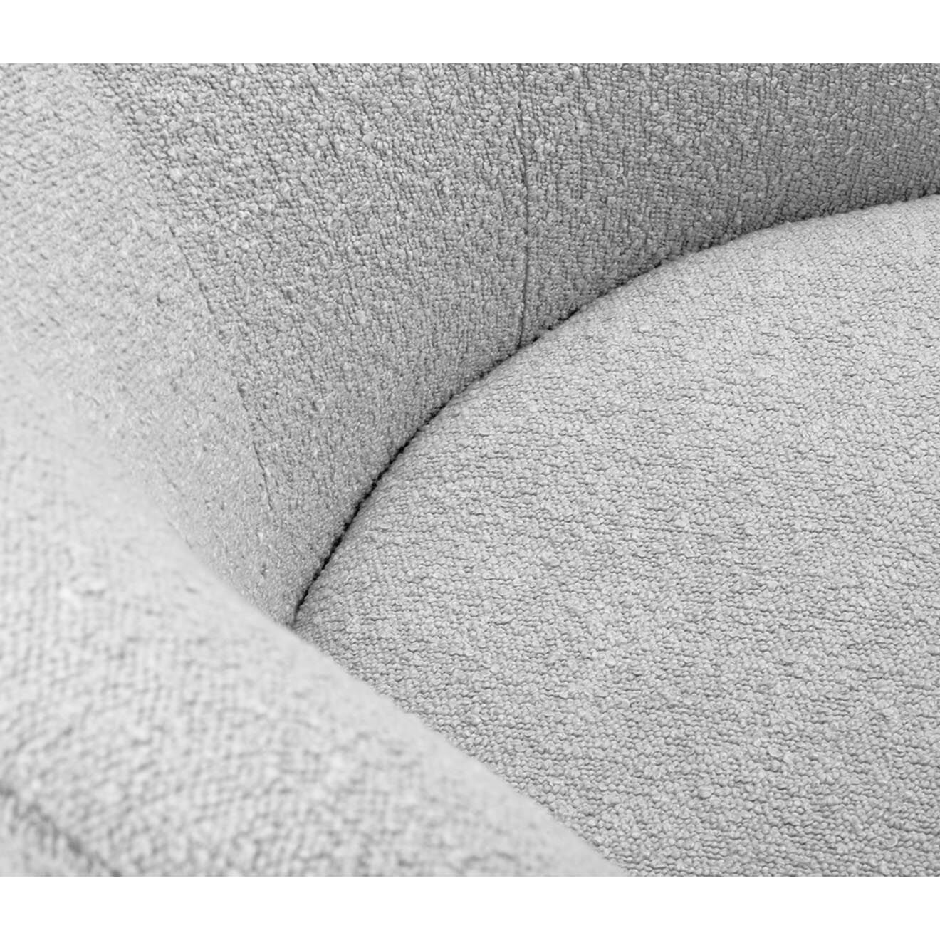Mazzini Sofas Canapé Clove 3 places Velours bouclé gris clair - 180x77x80 cm