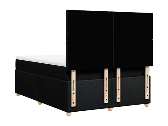 Sommier à lattes de lit avec matelas Noir 140x190 cm Tissu
