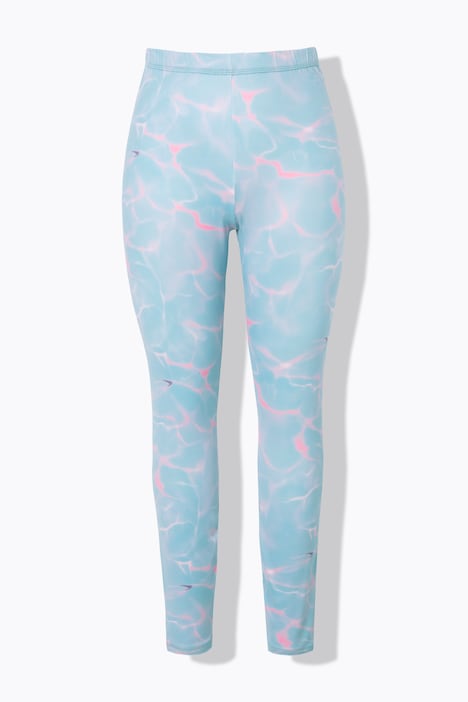 Ski-Funktionsleggings, Wellenmuster, Elastikbund, recycelt