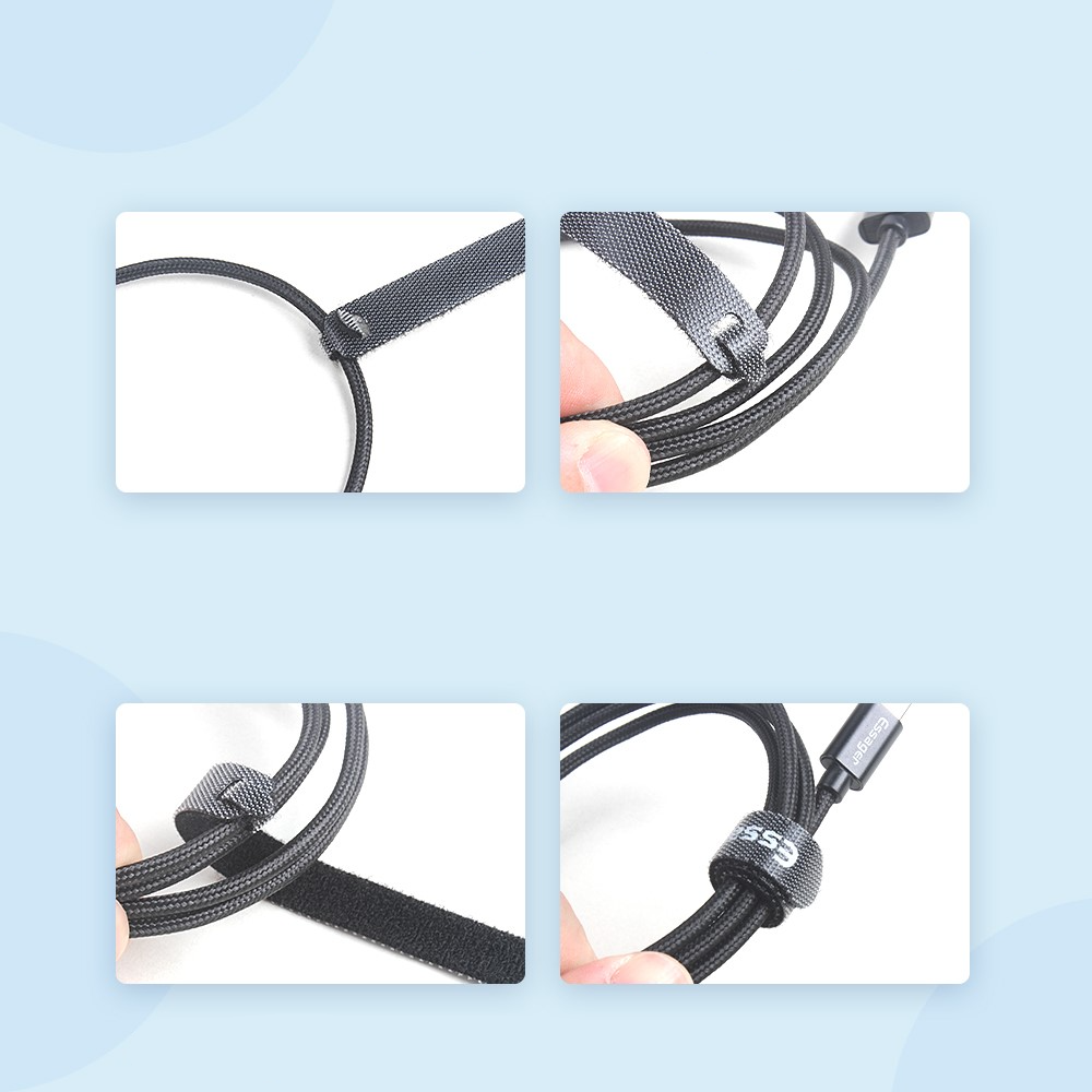 (30er Set) 15cm Wiederverwendbare Stoff Kabelbinder Kabel Organizer Kabel Clip Kabelhalter - Schwarz
