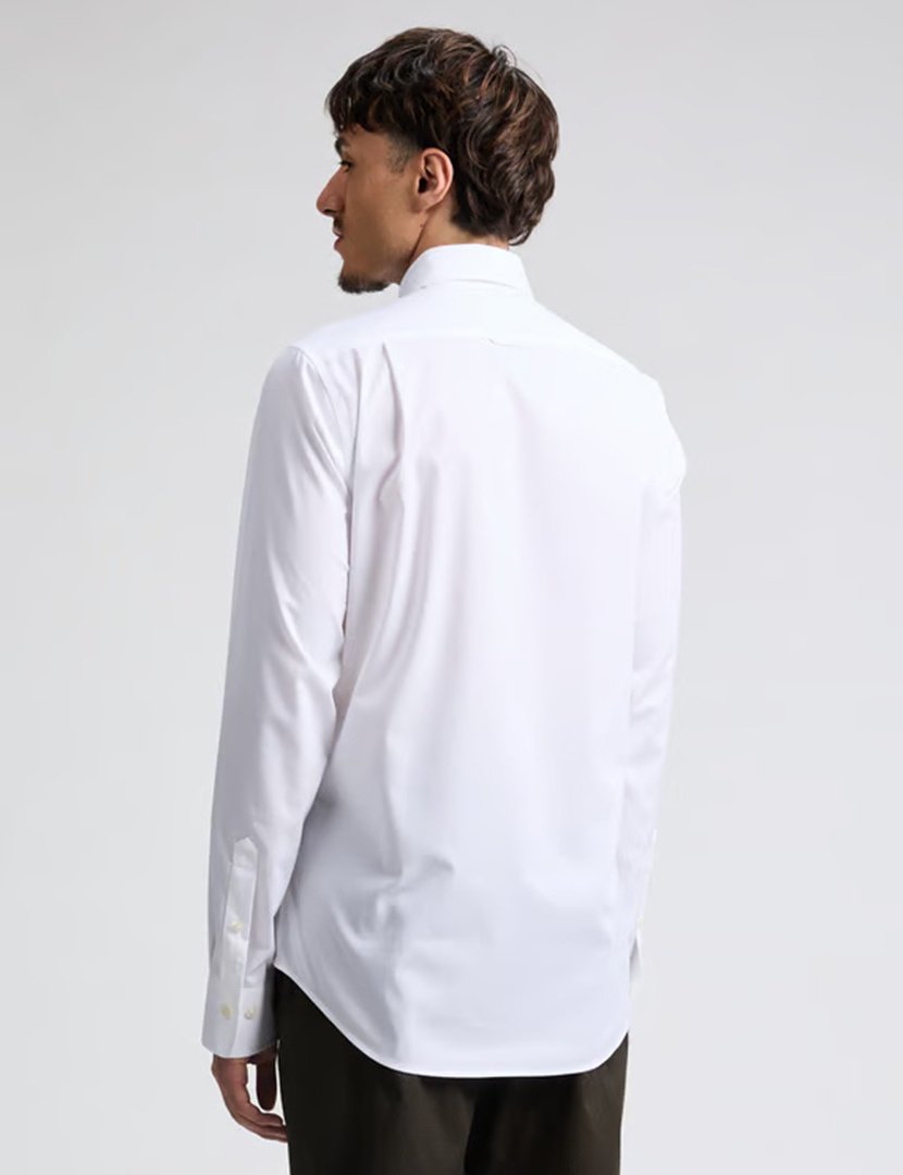 White Slim-Fit Long Sleeve Shirt