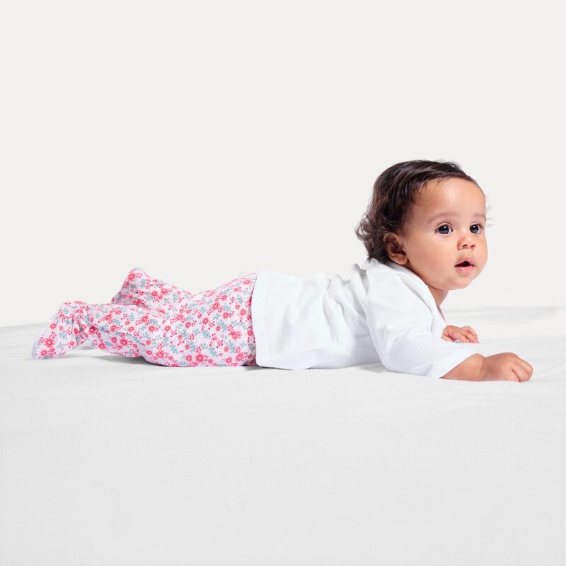 Pyjama jersey hérisson fleuri blanc bébé fille Rouge