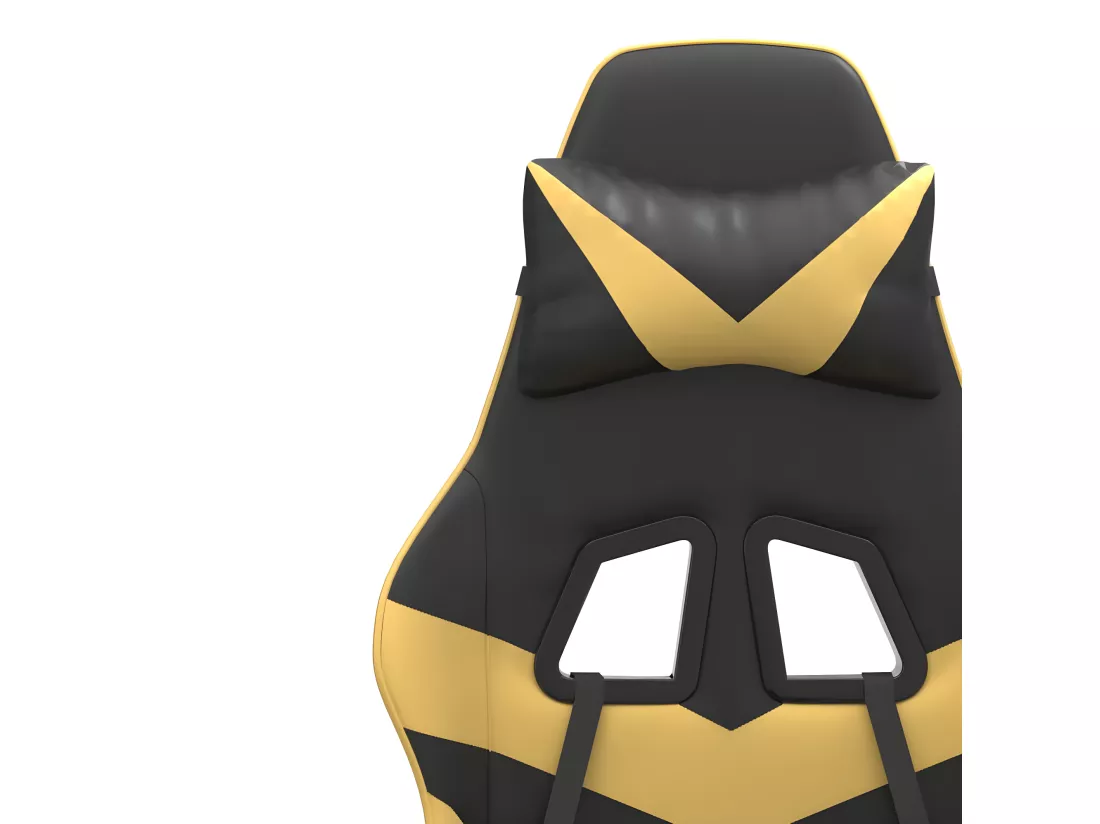 Chaise de jeu pivotante et repose-pied Noir et doré Similicuir