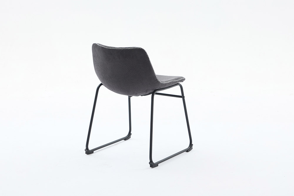 Industrial Design Stuhl DJANGO grau Cord mit Metallgestell