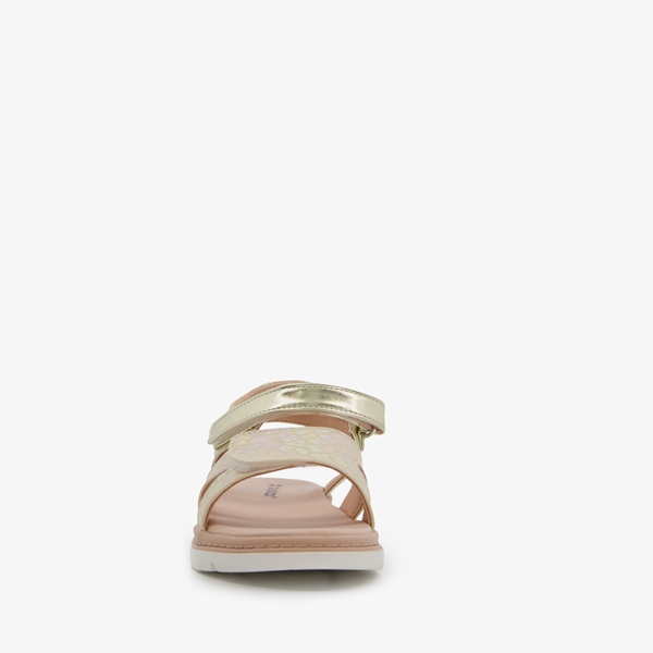 Blue Box meisjes sandalen goud met luipaardprint