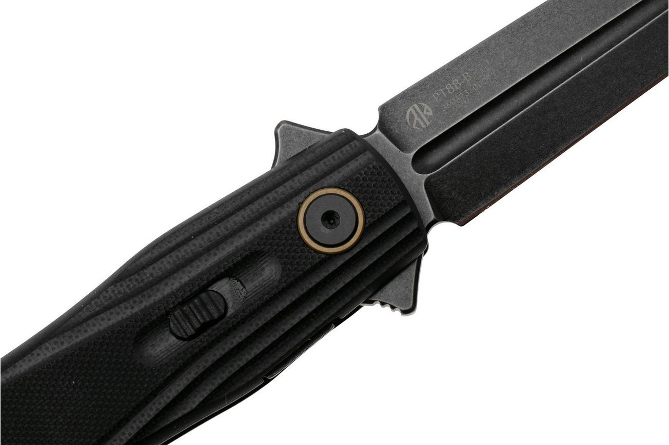 Ruike P188-B Blackwashed D2, Black G10, zakmes