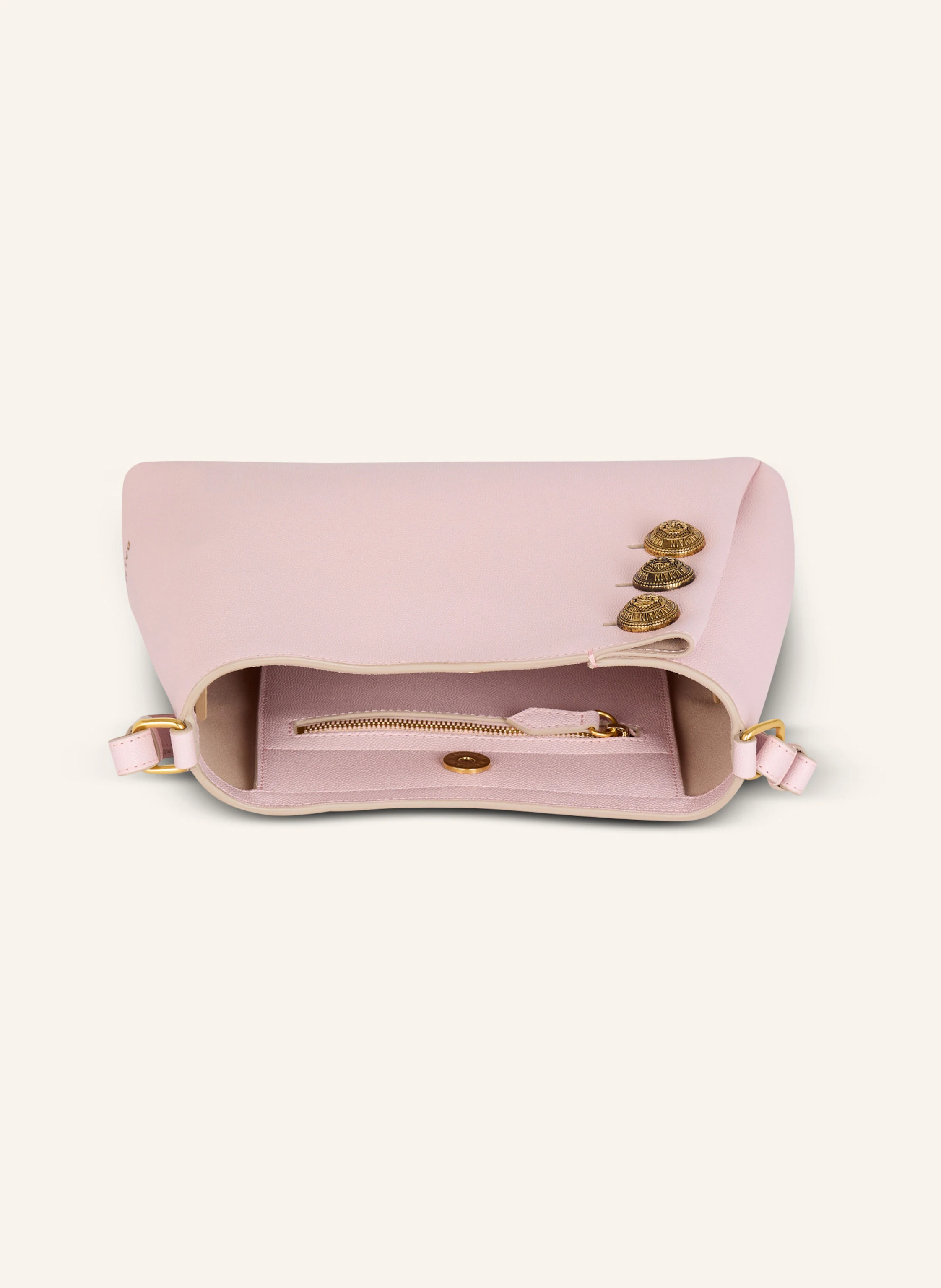 BALMAIN Handtasche Emblčme Shoulder aus genarbtem Kalbsleder