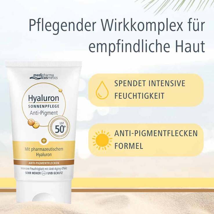 Hyaluron Sonnenpflege Gesicht Anti-Pigment & Anti-Age LSF50, 50 ml