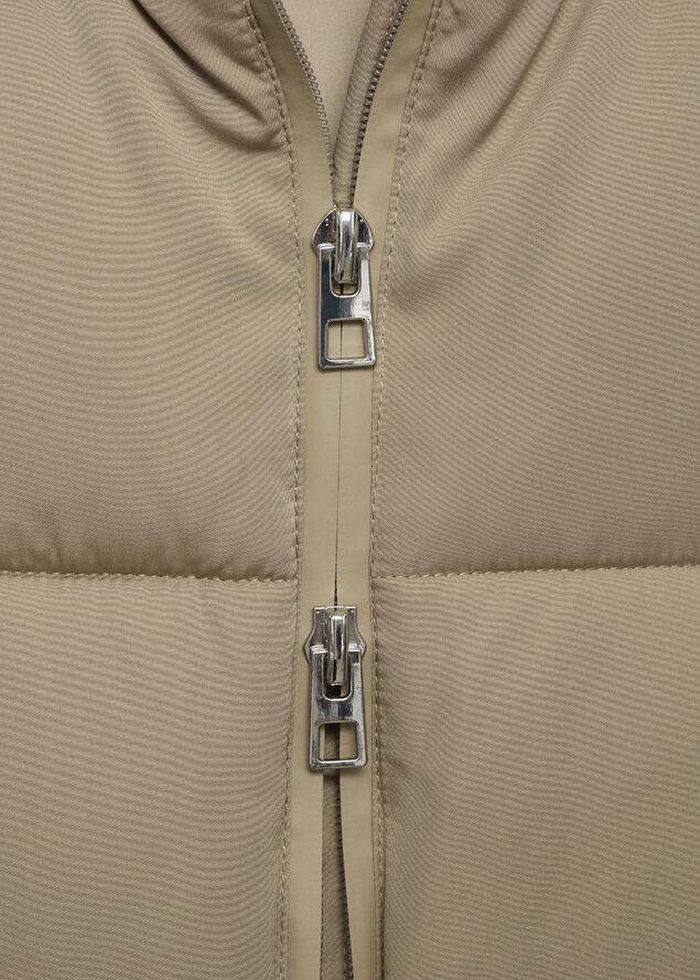 MANGO Hood quilted coat Light beige