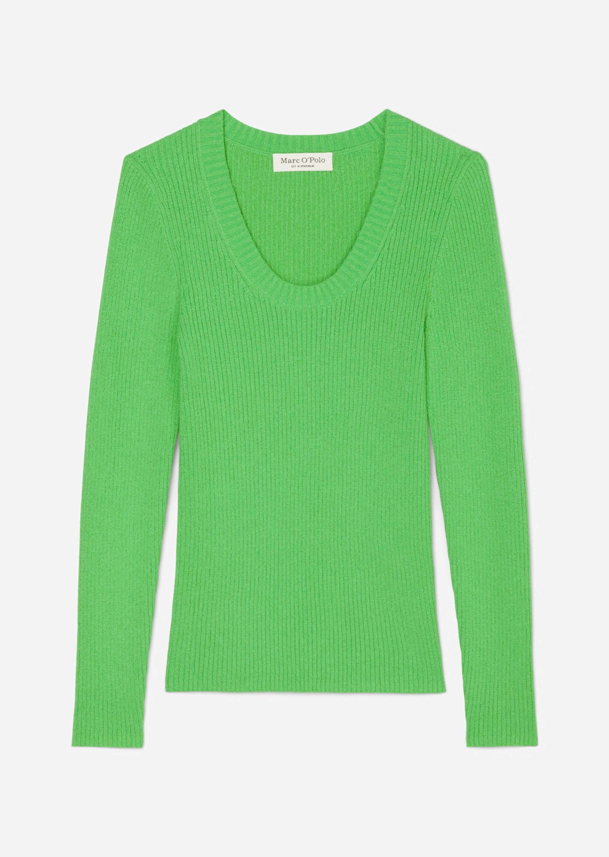 Rundhalspullover slimaus weichem Bouclé-Garn