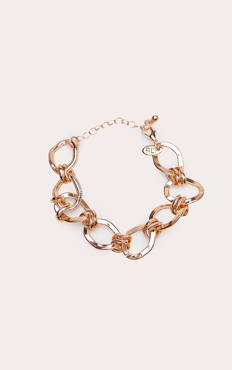 Doré Bracelet Chaîne À Double Maillons Lisses