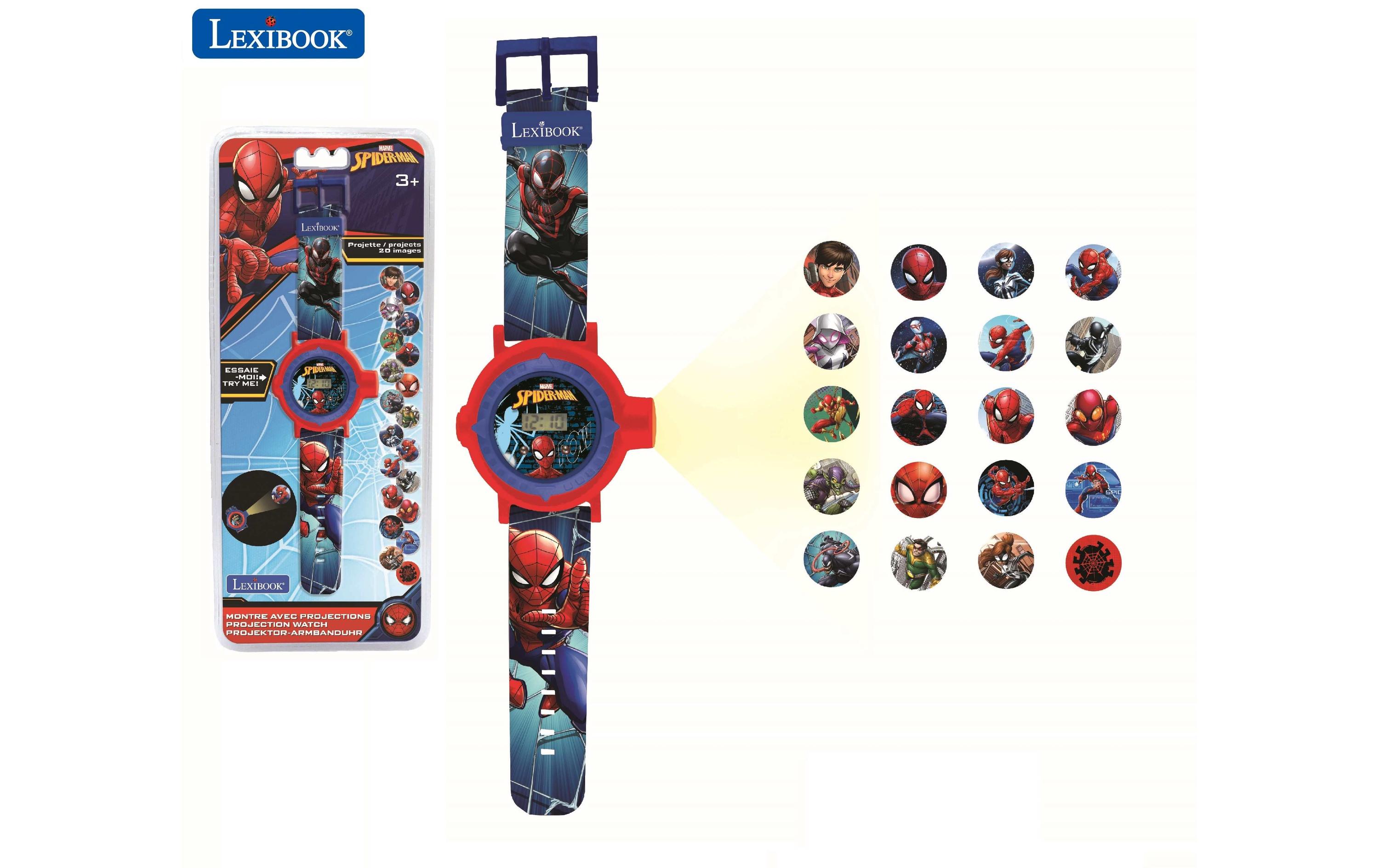 Spider-Man Digital-ProjektionsuhrEine 2-in-1-Uhr mit digitalem Bildschirm