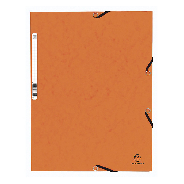 Chemises à élastique 3 rabats Exacompta coloris orange, lot de 10