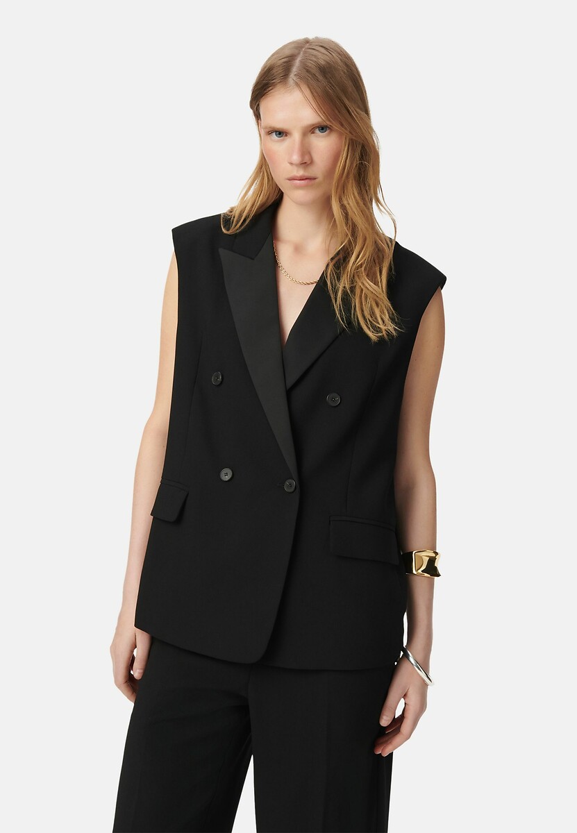 IKKS<br>Blazer sem mangas em crepe com costas em cetim