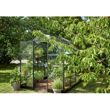 Tuinkas Royal Well Qube 68 zwart gecoat met 3mm veiligheidsglas