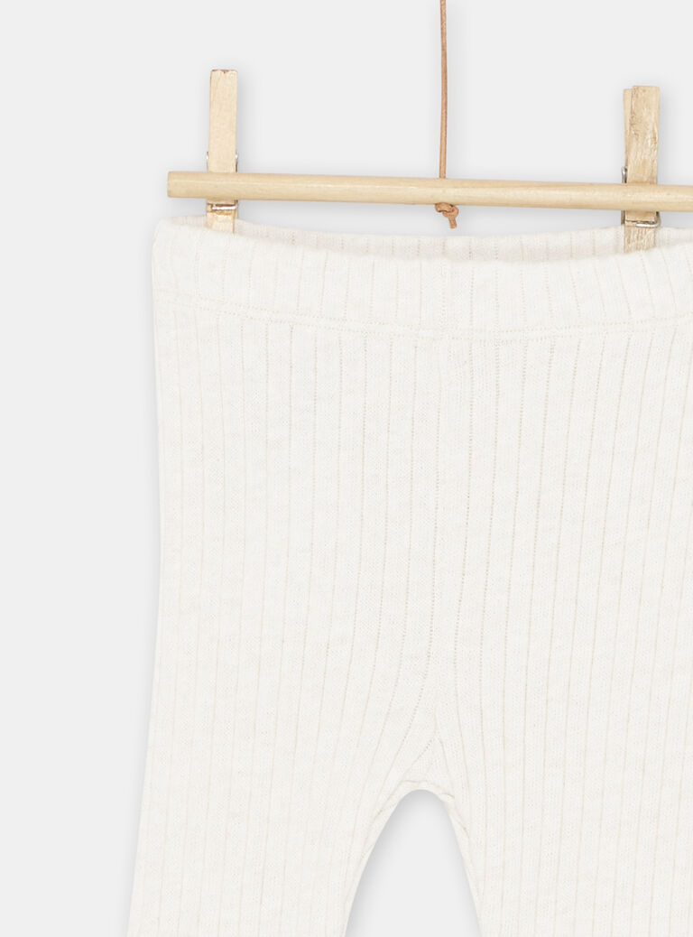 Legging côtelé beige clair bébé fille