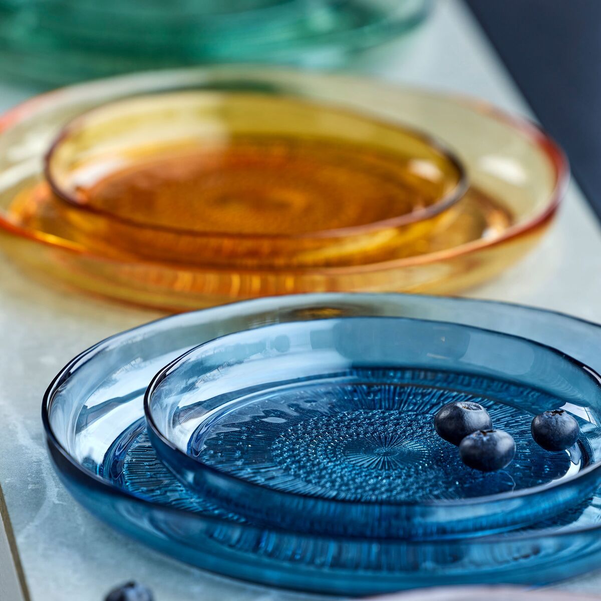 Kusintha glasstallerken 25 cm, blå