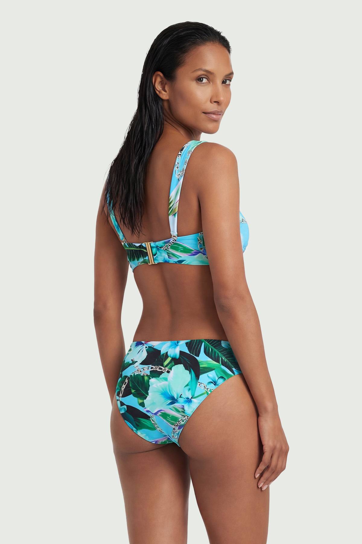 KarenMillen Bas De Bikini À Imprimé Chaîne Avec Détails De Finition Métallique
