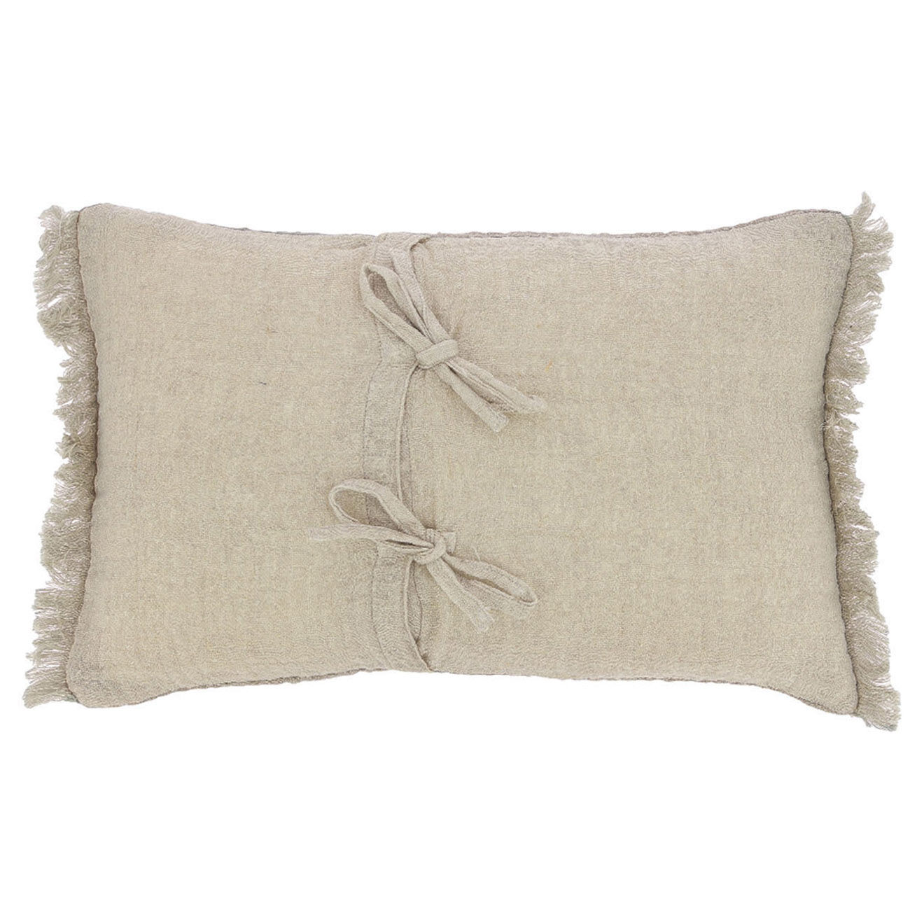 En Fil d'Indienne Housse de coussin Etaminee velours naturel - 40x55 cm