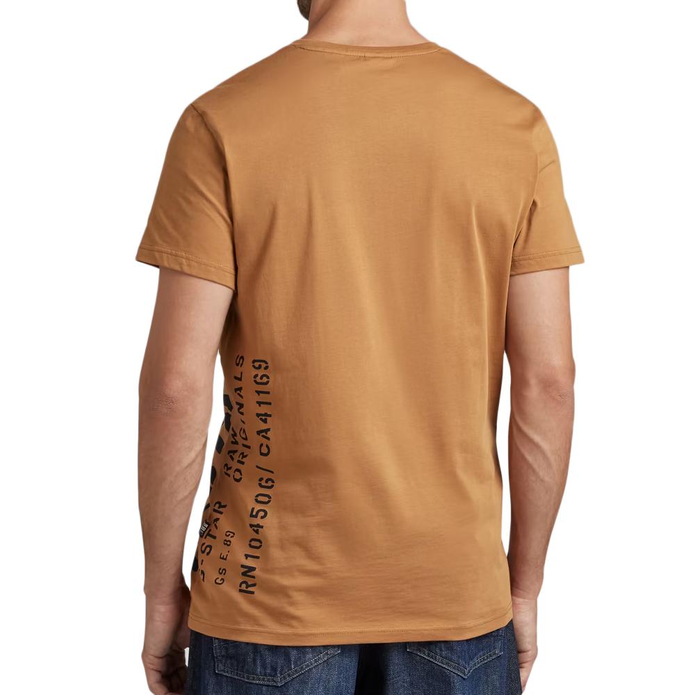 T-shirt Marron Homme G-Star Raw Side Stencil