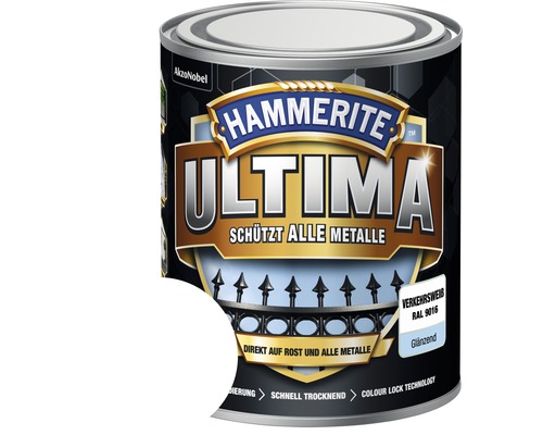 Hammerite Ultima Metaalbeschermingsverf RAL 9016 Verkeerswit Glanzend 750 ml