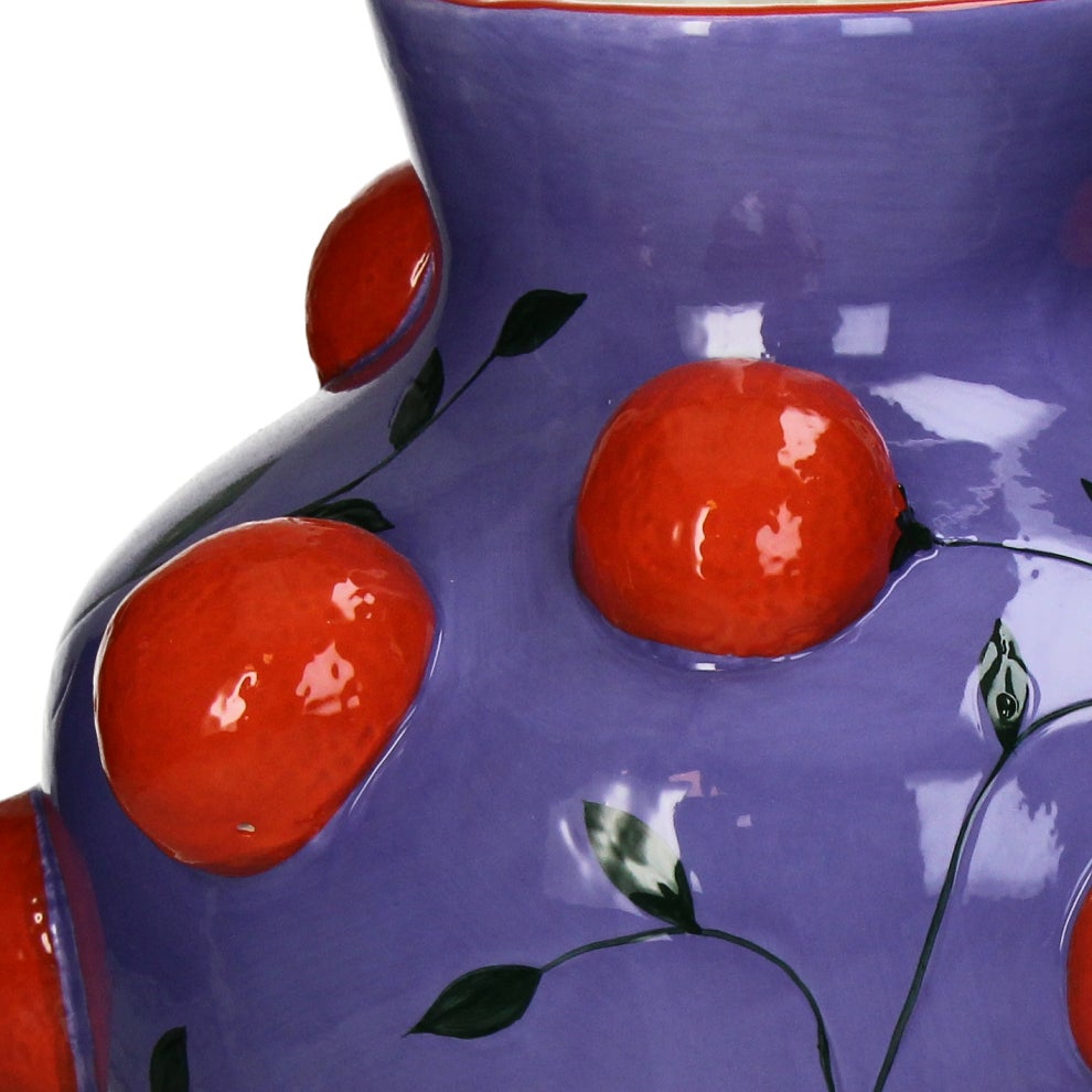 Vaas Fruity Fiesta blauw / rood D 25,5 H 30 cm