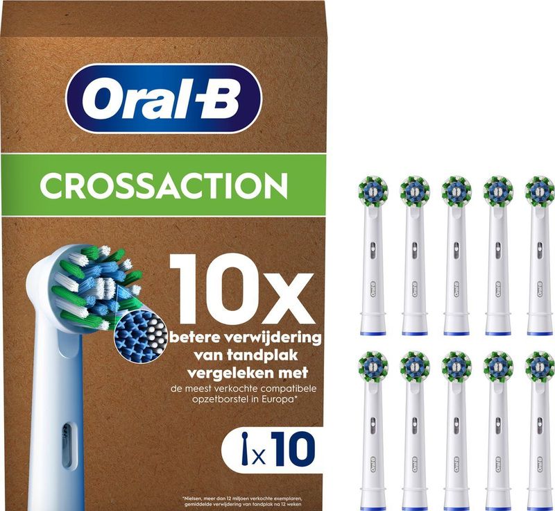 Oral-B - Pro Cross Action - Opzetborstels - Wit - 10 Stuks