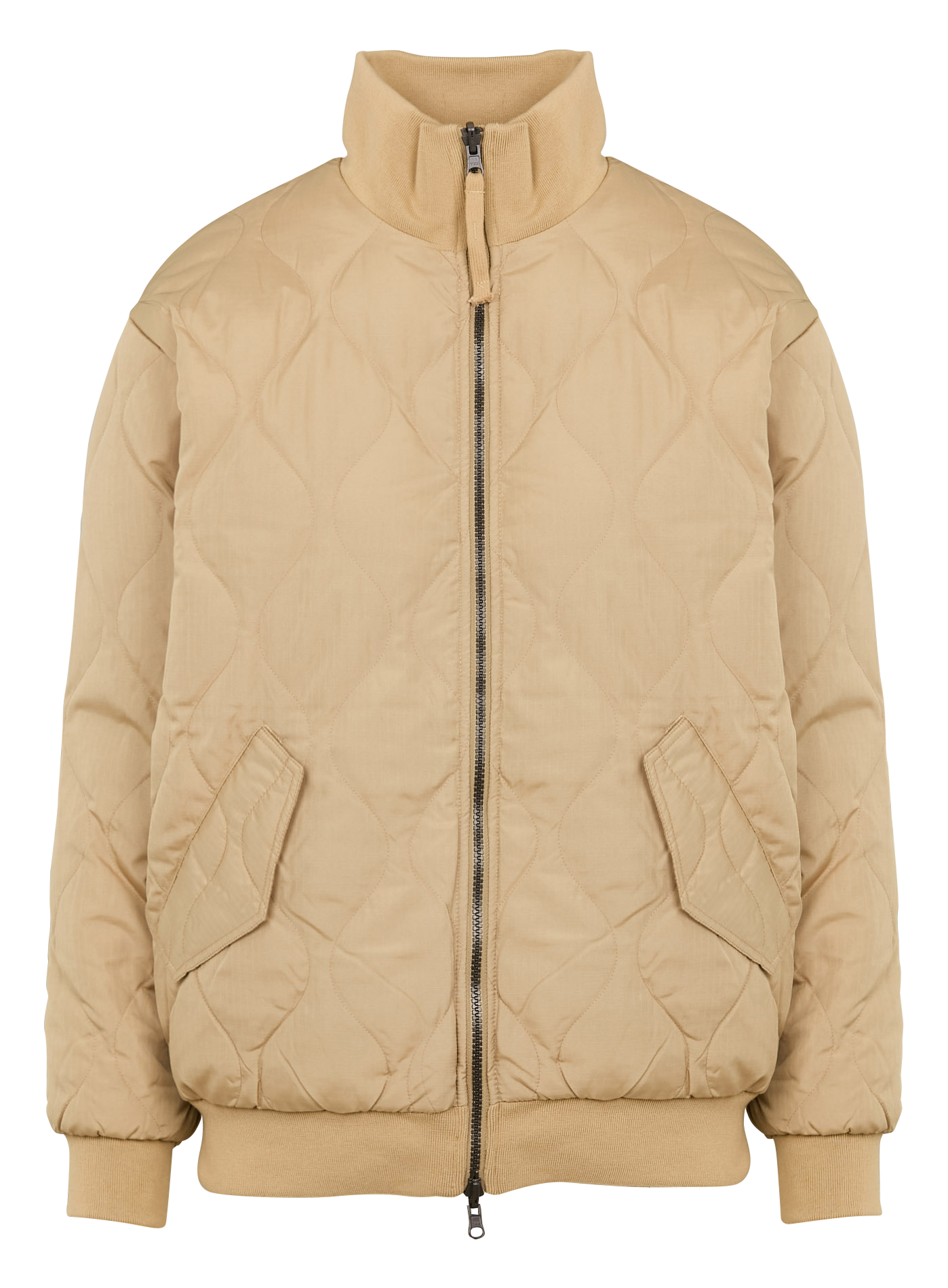 Veste droite réversible col montant | Beige