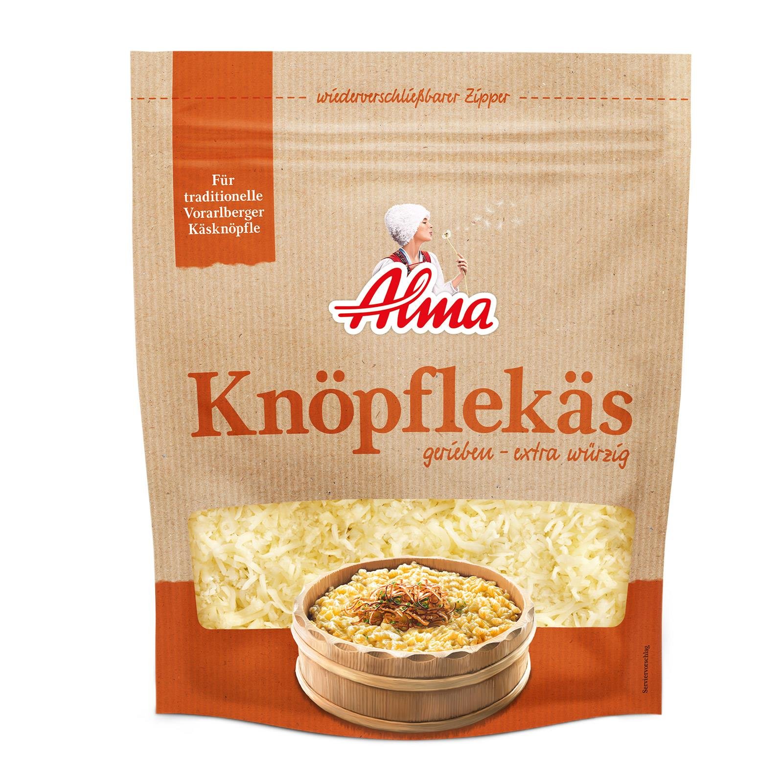 Alma Knöpflekäse gerieben