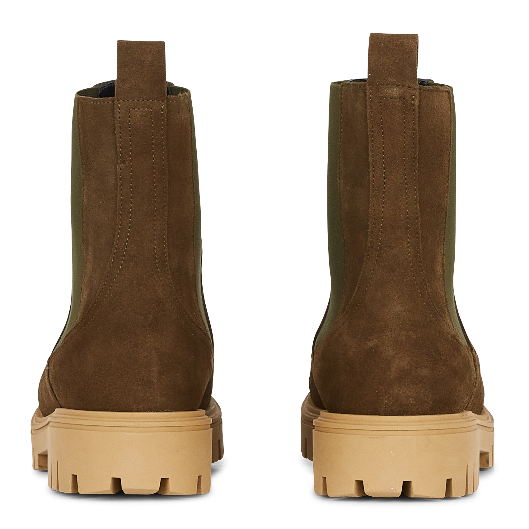 Bottines chelsea en cuir velours | Kaki