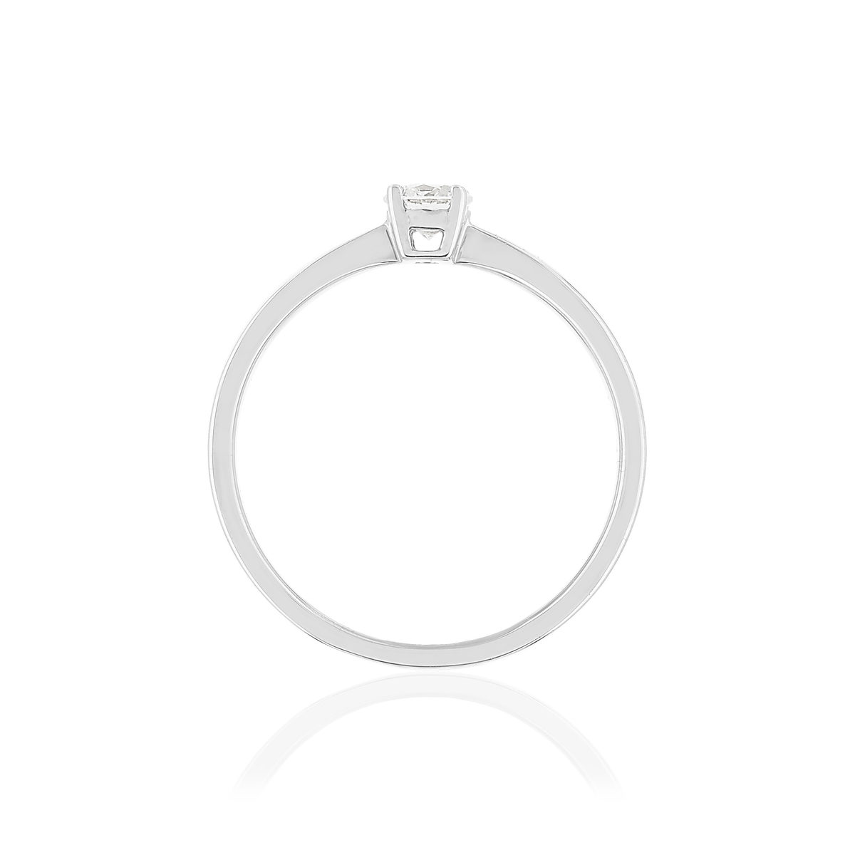 Solitaire or blanc 750 diamant synthétique 0.29 carat