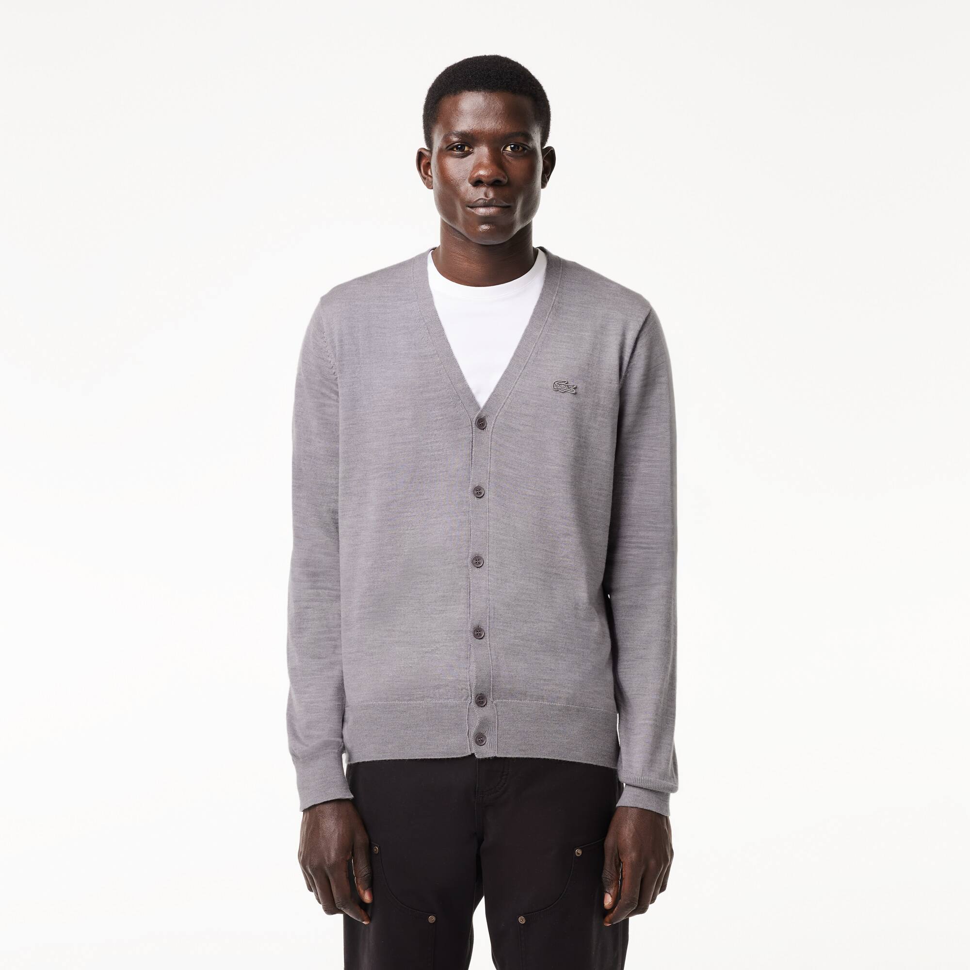 Cardigan aus Merino-Wolle Pullover - Grau - Lacoste - Herren